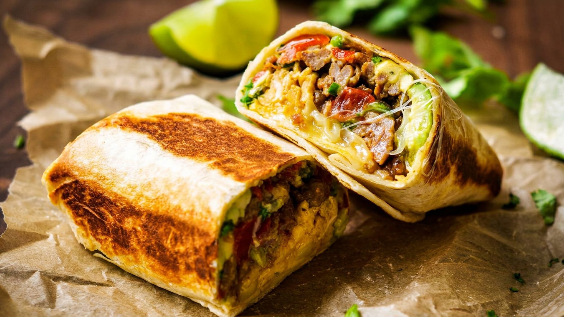 Burritos, toast, waffles, oatmeal bowls